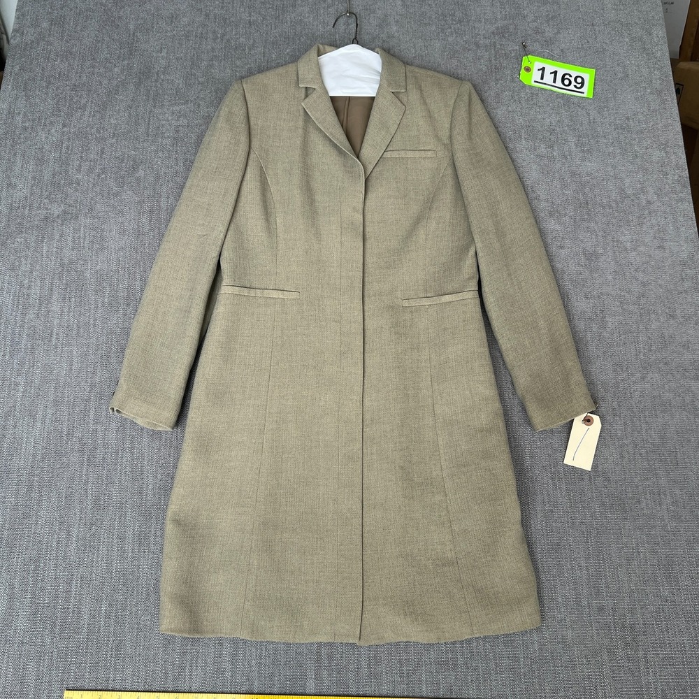 Alfani Longline Trench Coat Womens 4 Beige Professional Business Career Chic